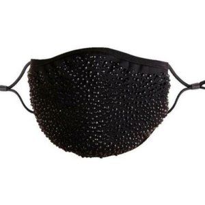 Black SWAROVSKI face mask Bling face mask Rhinestone face mask, Free Filter!